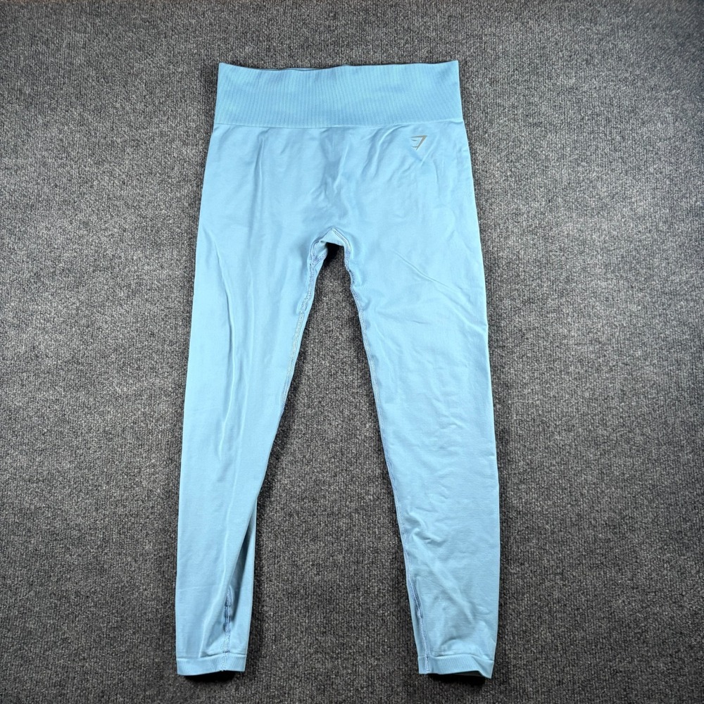 Gymshark Training Seamless‎ Leggings Womens 29x24 Light Blue High Waisted Yoga